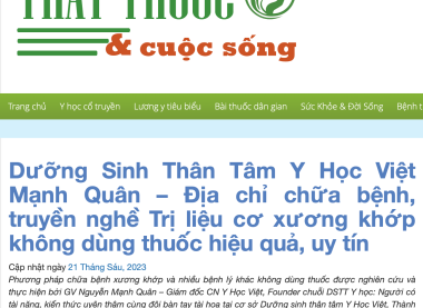 Được Báo Thầy Thuốc & Cuộc Sống vinh danh – Dưỡng Sinh Thân Tâm Y Học Việt Mạnh Quân khẳng định uy tín trong trị liệu tự nhiên